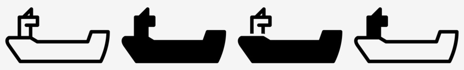 Container Ship Icon Cargo Container Ship Set | Container Ships Icon Freighter Tanker Vector Illustration Logo | Container Ship-Icon Isolated Container Ship