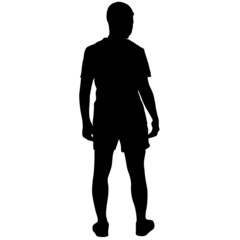 Silhouette of a walking man on a white background