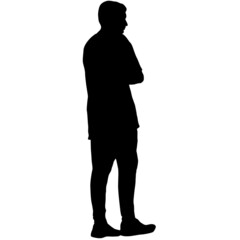 Silhouette of a walking man on a white background