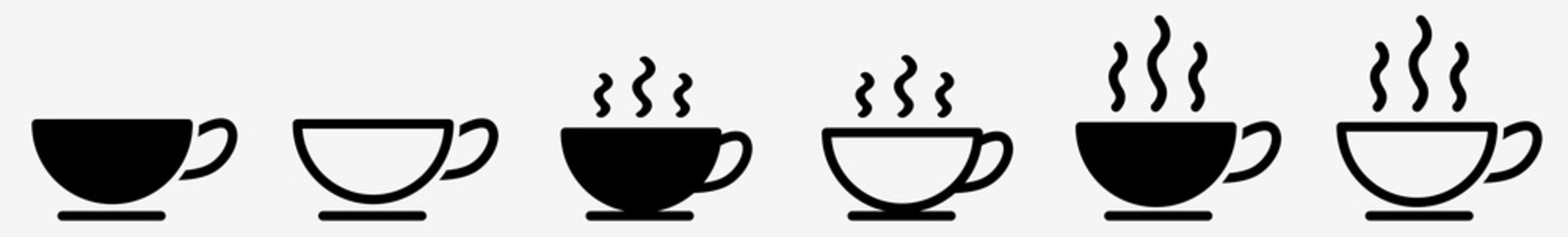 Cup Icon Coffee Tea Cup Break Set | Tea Coffee Cups Icon Hot Drink Vector Chocolate Illustration Logo | Tea Coffee Cup-Icon Isolated Coffee Tea-Cup
