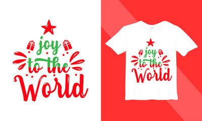 Joy to the world. Print-ready white T-shirt template