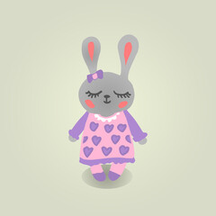 cute rabbit girl vector illustration 
