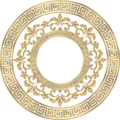 3D-image golden chrome antique central ornament for ceiling decoration
