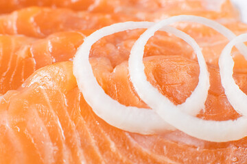 Salmon close-up. Soft focus,