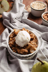 Apple and pear crisp autumn dessert