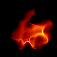 red fire flame on black background