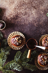 christmas chocolate muffins with nuts