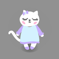 cute cat girl vector illustration