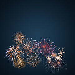 Holiday background with fireworks - 470186170