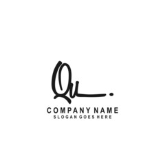 Initial letter QU Signature handwriting Logo Vector	
