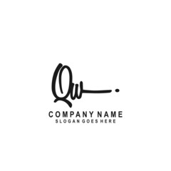 Initial letter QW Signature handwriting Logo Vector	
