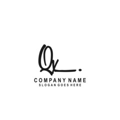 Initial letter QX Signature handwriting Logo Vector	

