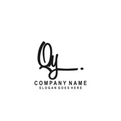Initial letter QY Signature handwriting Logo Vector	
