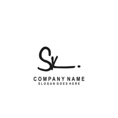 Initial letter SX Signature handwriting Logo Vector	
