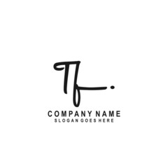 Initial letter TF Signature handwriting Logo Vector	
