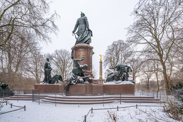 Bismarck Memorial in winter, Tiergarten, Berlin, Germany