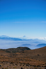 Iztaccihuatl and Popocatepetl volcano seen from the nevado de toluca volcano