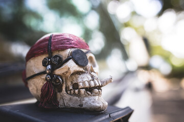 skull on a black background