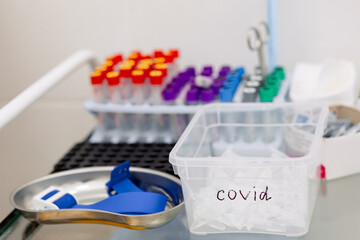 medical items for covid testing in laboratory