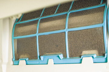 Dirty filter from the indoor unit of the split air conditioner