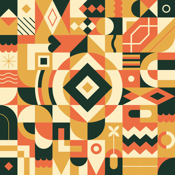 Motif g&eacute;om&eacute;trique et color&eacute; avec une esth&eacute;tique ethnique et estivale.