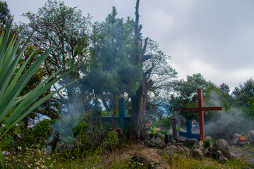 cruz de sangrado altar maya 