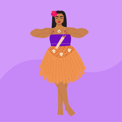 llustration of woman performing traditional CHamoru dance