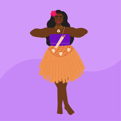 Illustration of CHamoru cultural dancer from Guamllustration of woman performing traditional CHamoru dance