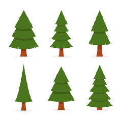 Set of Christmas trees, vector illustration.