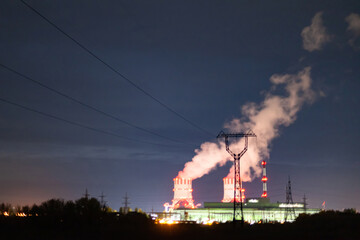 radiation near a nuclear power plant. Night emissions