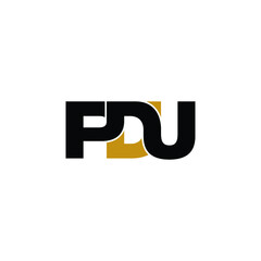 PDU letter monogram logo design vector