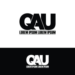 QAU letter monogram logo design vector