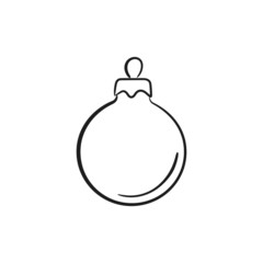 hand drawn Christmas ball. Christmas and New Year design element for greeting card and invitation design