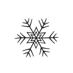 sketchy snowflake. hand drawn element for Christmas and New Year invitation design