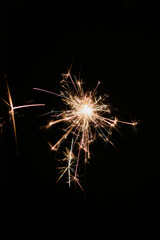 sparkler on dark background