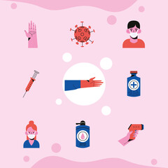 nine pandemic rules icons