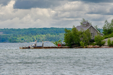 Isolated cottage on a windswept island