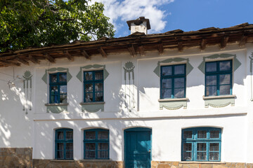 Street and old houses at historical village of Staro Stefanovo, Bulgaria