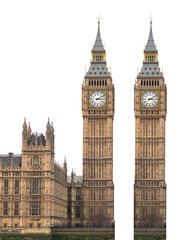 Fototapeta premium Big Ben Clock Tower isolated on white background With clipping path.