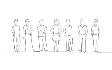 Group of business people isolated on white background. For web site, poster, placard, print material and mobile app. Creative art, modern drawing concept, vector illustration