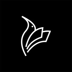  logo line bird , bird  logo design simple line  Vector Image