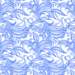 Vector flower paisley seamless pattern. Elegant texture for backgrounds.