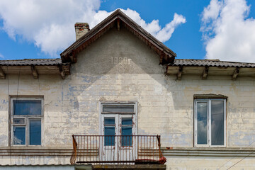 Old residential building from 1960. Background with copy space for text