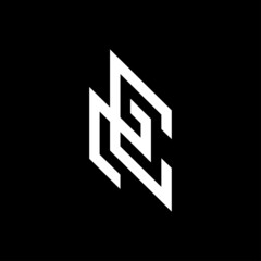 abstract initial letter NC logo vector