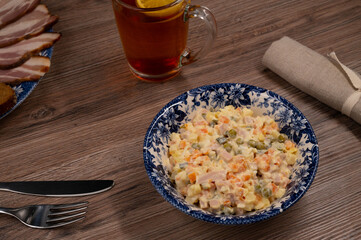 Traditional Russian Christmas and New year salad 