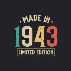 Vintage 1943 birthday, Made in 1943 Limited Edition