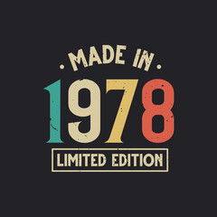 Vintage 1978 birthday, Made in 1978 Limited Edition
