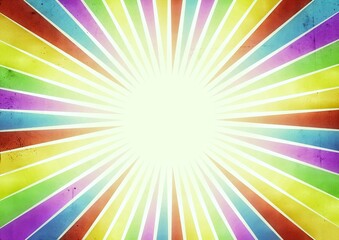 カラフルな集中線の背景