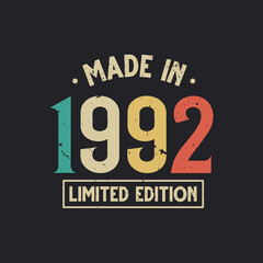 Vintage 1992 birthday, Made in 1992 Limited Edition