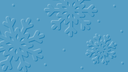 Christmas greeting card ,concept of blue paper snowflakes winter background.